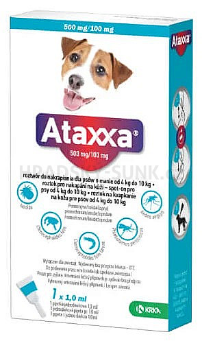 Ataxxa Spot-on Dog M 500mg/100mg 1x1ml,  EXPIRACE 02/2026
