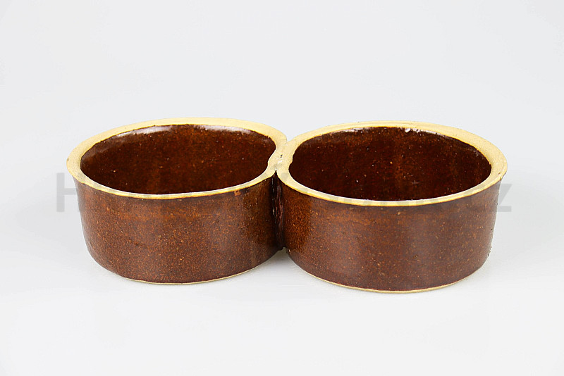 Keramická dvoumiska velká - 2 x 13 cm