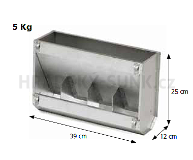 Zásobník k venkovnímu zavěšení s víkem 39 cm, čtyřkomorový,